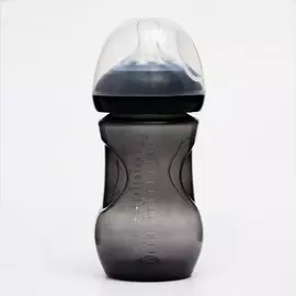 Бутылочка для кормления, natural, 260 мл., +6мес., широкое горло 50 мм, цвет черный