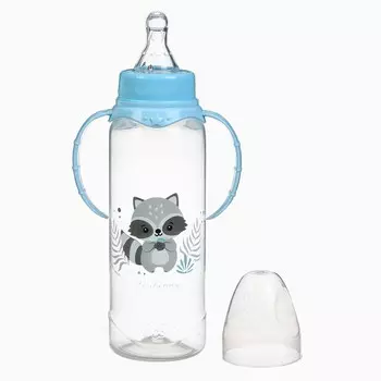 Бутылочка для кормления крошка я lovely baby от 0 мес., 250 мл, с ручками, цилиндр, голубой