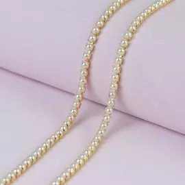 Цепь с жемчугом, металл, пластик, 3.5 мм, 9±1 м, цвет золотой