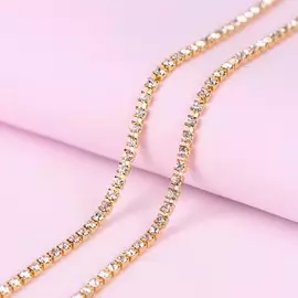 Цепь со стразами, 2,5 мм, 9 ± 1 м, цвет золотой