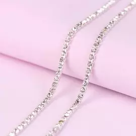 Цепь со стразами, 2,5 мм, 9 ± 1 м, цвет серебряный