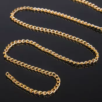 Цепочка без карабина, набор 5 шт. l=45 см, 4.630.8 мм, см-1319, цвет золото