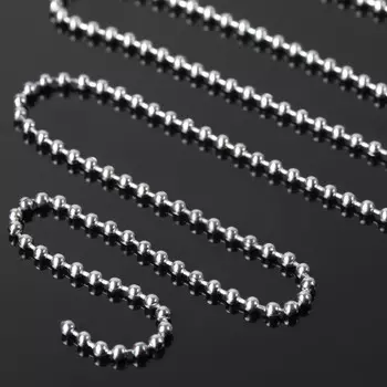 Цепочка без карабина с шариками, 2 мм, l=100 см, цвет серебро