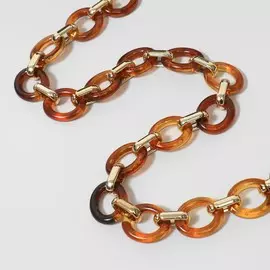 Цепочка для сумки, пластиковая, 2820 мм, 60 см, цвет коричневый, золотой