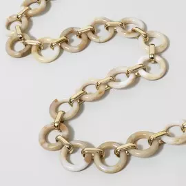 Цепочка для сумки, пластиковая, d=2816 мм, 59 см, цвет светлый агат, золотой