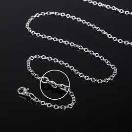 Цепочка с карабином, набор 5 шт. l=50 см, 751 мм, см-1935, цвет серебро