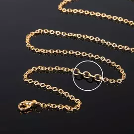 Цепочка с карабином l=60 см (набор 5 шт.) 0,5 мм, см-1935, цвет золото