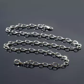 Цепочка с карабином l=45 см (набор 5 шт.) 751 мм, см-1935, цвет серебро