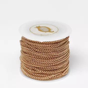 Цепочка железная без карабина на бобине, 0.110.110.1 см, l=10 м, сердце, цвет золото