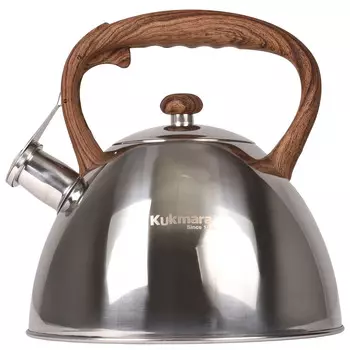 Чайник 3,0л со свистком с ручкой под дерево