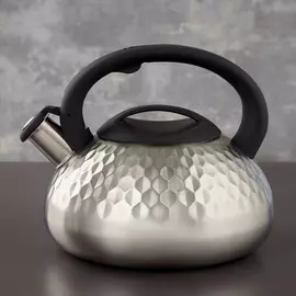 Чайник magistro glow, 3 л, со свистком, ручка soft-touch, индукция, нержавеющая сталь, серебристый