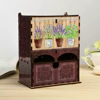 Чайный домик двойной с ящиком