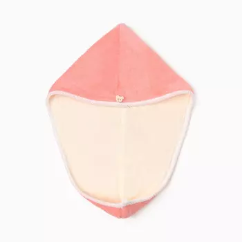 Чалма для сушки волос этель, цв. розовый/молочный, 25*60 см, 100% п/э