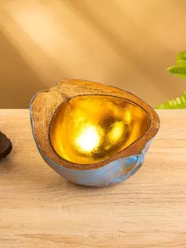 Чаша из кокоса, 221910 см, сине-золотая
