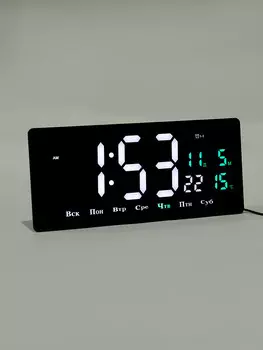 Часы электронные настенные, 36.215.5 см, белые цифры