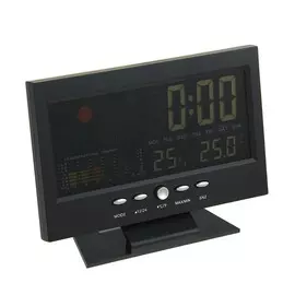 Будильник luazon lb-15, дата, температура, черный