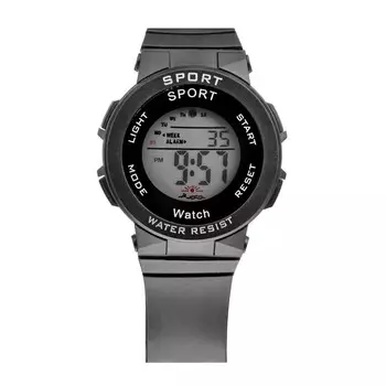 Часы наручные электронные, d-4 см, 3 атм, черные