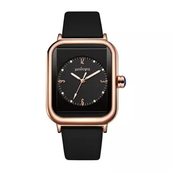 Часы наручные кварцевые женские, циферблат d=3.5 см, длина l=24 см, черный ремешок