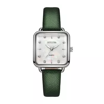Часы наручные женские кварцевые, 2.8 х 2.8 см, зеленый ремешок