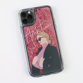 Чехол на телефон iphone 11 pro с блестками внутри ambition, 7,14 14,4 см