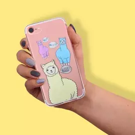 Чехол для телефона iphone 6, 6s, 7 с эпоксидными элементами what?, 6.5 × 14 см