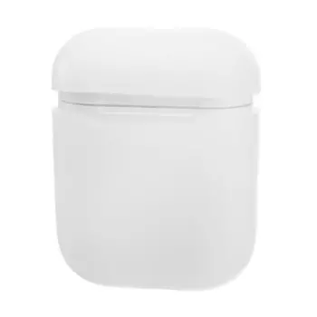 Чехол luazon для футляра airpods 1/2, мат. верха: силикон, 56х24х47 мм, люминесцентный белый
