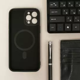 Чехол luazon для iphone 12 pro max, поддержка magsafe, силиконовый, черный