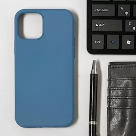 Чехол luazon для телефона iphone 12/12 pro, soft-touch силикон, синий