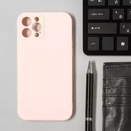 Чехол luazon для телефона iphone 12 pro, soft-touch силикон, розовый