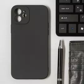 Чехол luazon для телефона iphone 12, soft-touch силикон, черный