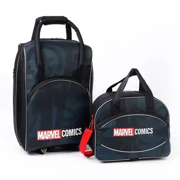 Чемодан с сумкой marvel comics 52*21*34 см, отдел на молнии, н/карман, черный