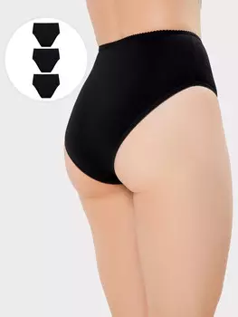 Черные трусы женские макси мультипак (3 шт.)