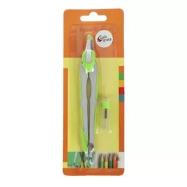 Циркуль металлический на блистере 145 мм, с запасным грифелем