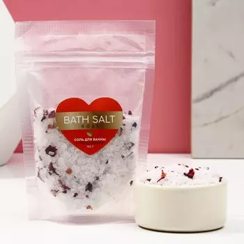 Cоль для ванны с лепестками роз bath salt, 150 г, чистое счастье