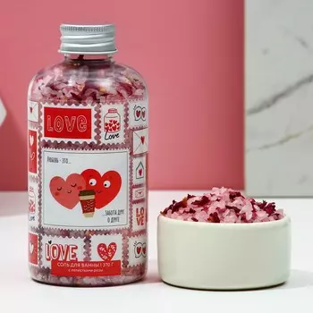 Cоль для ванны с лепестками роз чистое счастье