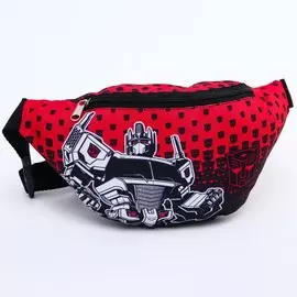 Cумка на пояс трансформеры, 25*6*13, отд на молн, без подклада, красно/черный
