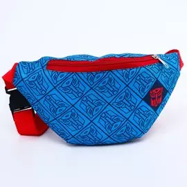 Cумка на пояс трансформеры, 25*6*13, отд на молн, без подклада, сине/красный