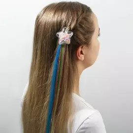 Цветная прядь для волос на заколке