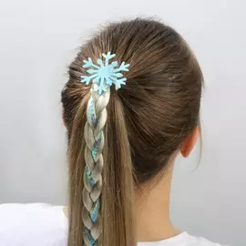 Цветная прядь косичка на резинке