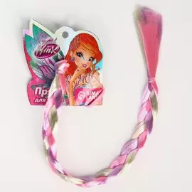 Цветная прядь-косичка на резинке