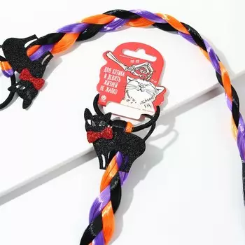 Цветная прядь-косичка на резинке