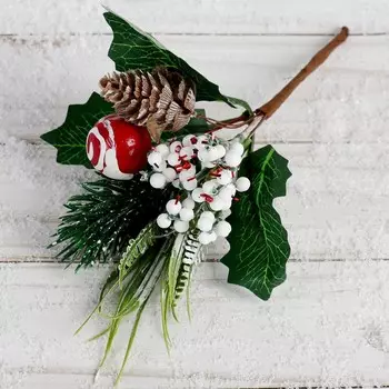 Новогодняя ветка декоративная