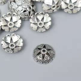 Декор шляпка для бусин металл