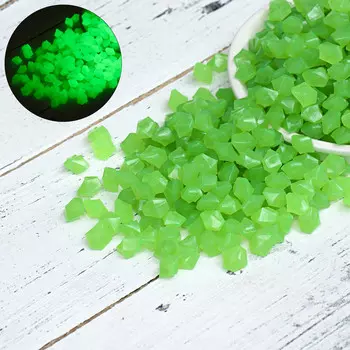 Декоративная крошка для аквариума, светящиеся, 9 - 13 мм, 200 г, зеленая