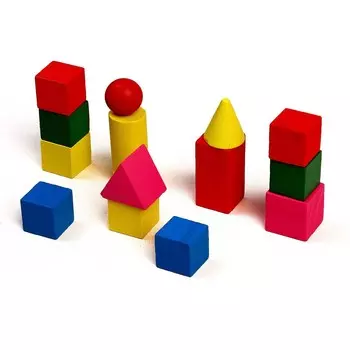 Деревянный цветной конструктор, 14 деталей