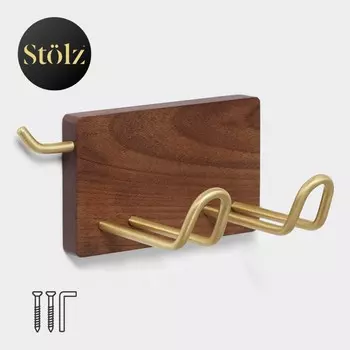 Держатель для фена штольц stlz hlzern premiere, ореховое дерево, алюминий