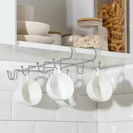 Держатель для кружек подвесной на 8 предметов доляна, 28×18,5×6 см, цвет хром