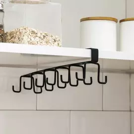 Держатель для кружек подвесной доляна, на 12 предметов, черный