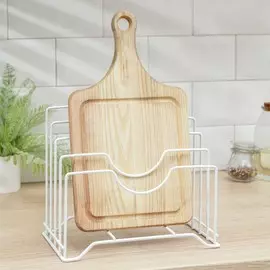 Держатель для крышек и разделочных досок доляна, 26×16×22 см, цвет белый