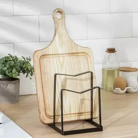 Держатель для крышек и разделочных досок доляна, 12.51615 см, коричневый